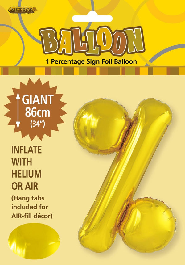 GOLD "%" ALPHABET FOIL BALLOON 86CM (34")